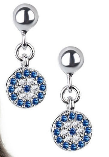 White Gold plated dangle earrings