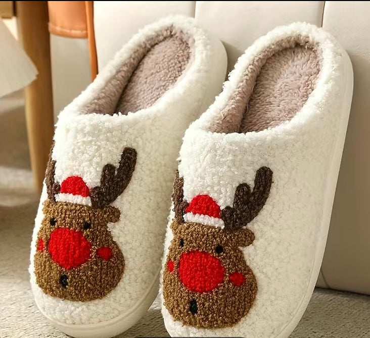 Slippers- red reindeer (size 7)