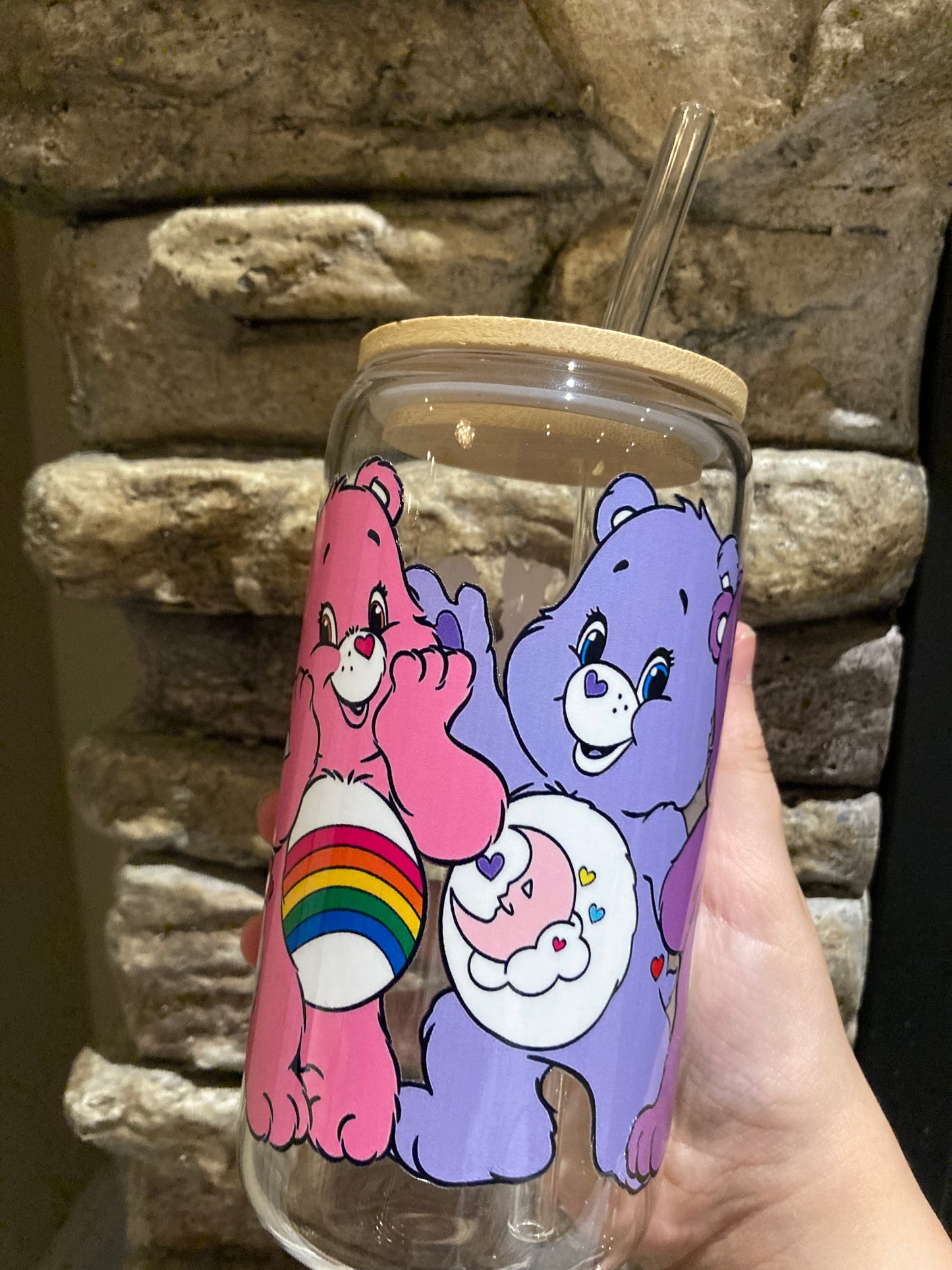 Glass cup 16 oz-Care bears