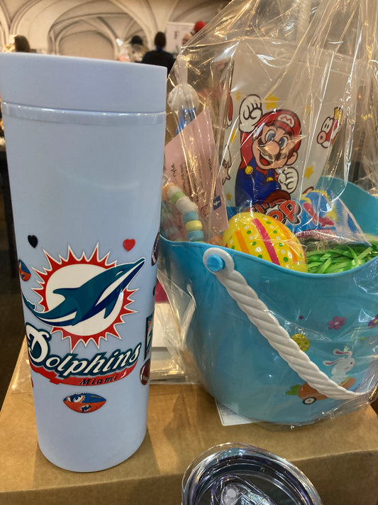 20 oz light blue tumbler cold drink (Miami Dolphins)