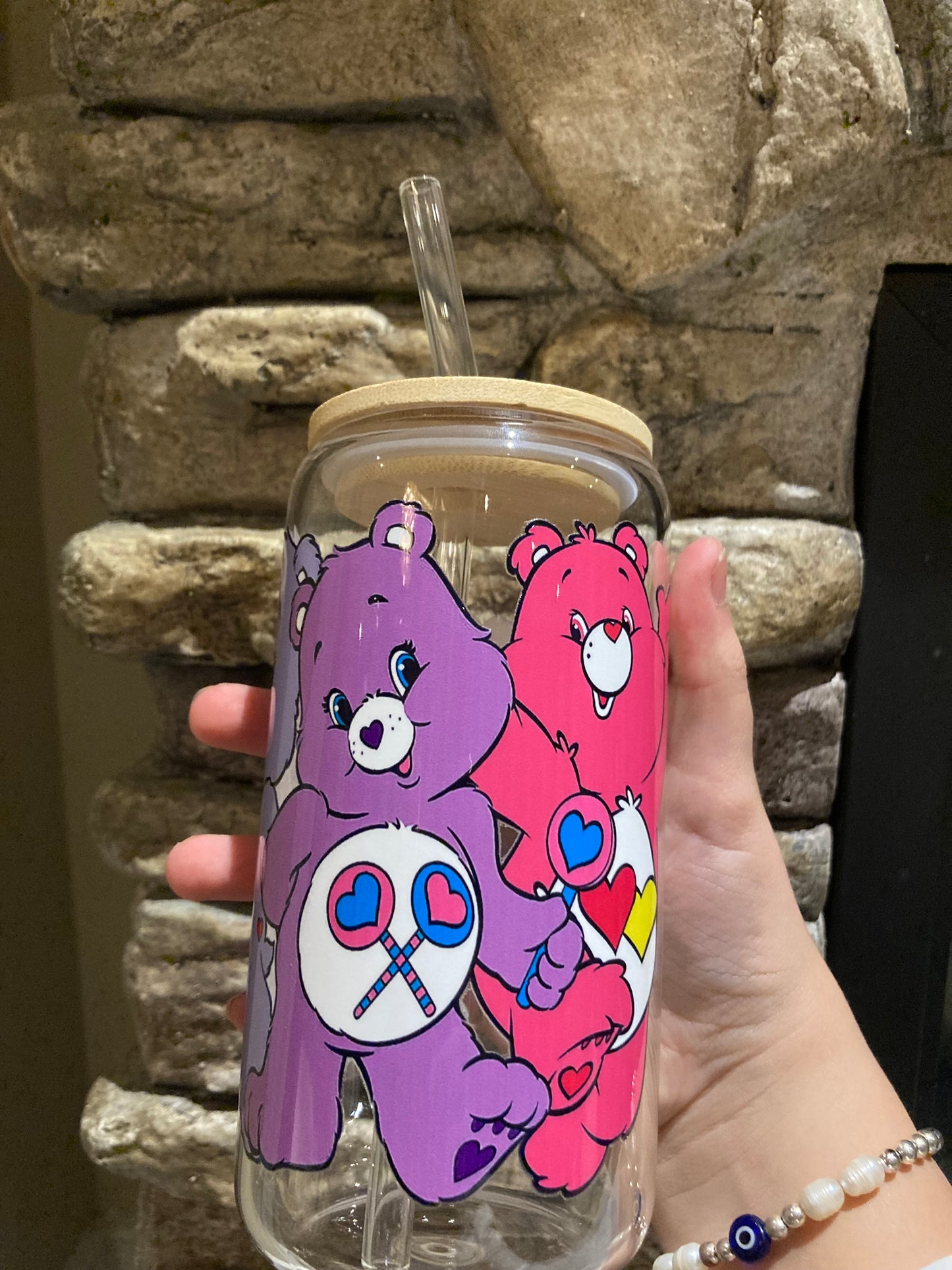 Glass cup 16 oz-Care bears