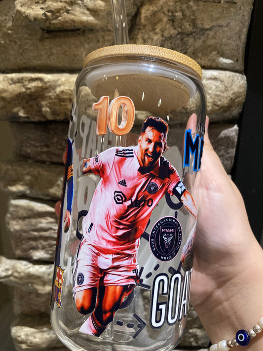 Glass cup 16 oz-Messi